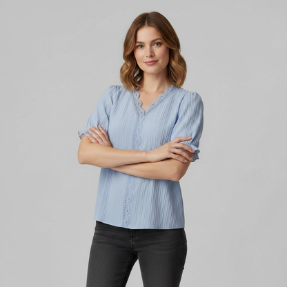 White Puff Sleeve Blouse | Elegant Summer Top for Women