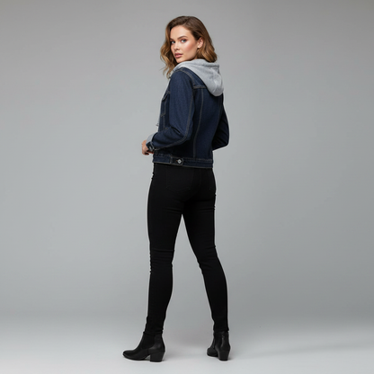 Denim Jacket with Removable Hood | Women's Jacket