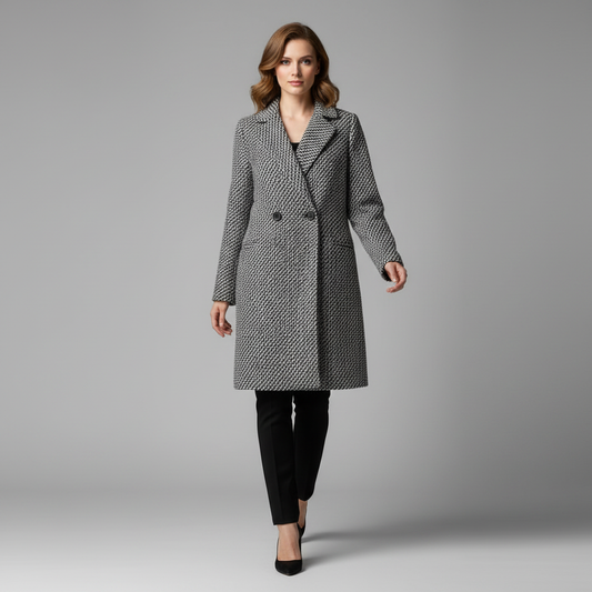 Elegant Long Black Wool Coat | Women's Winter Outerwear