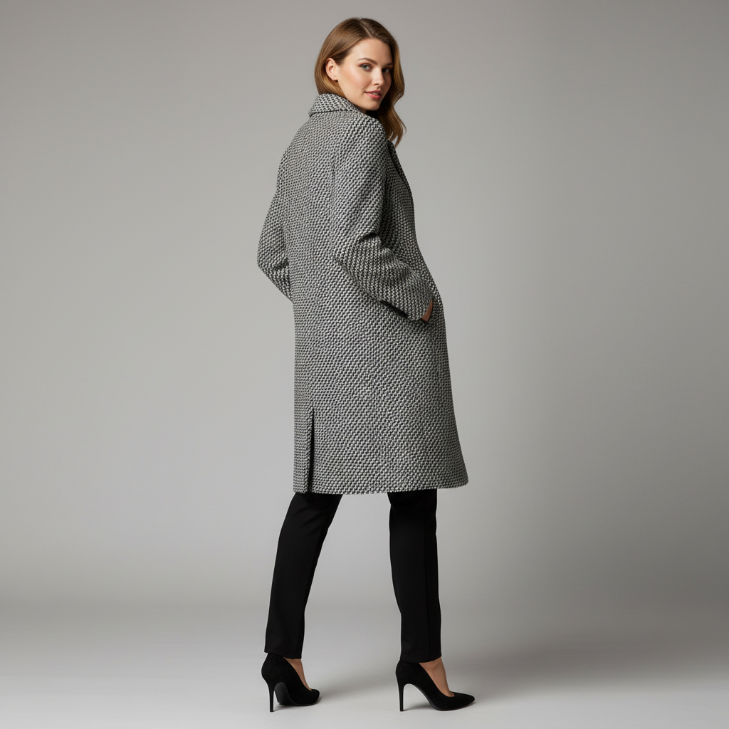 Elegant Long Black Wool Coat | Women's Winter Outerwear