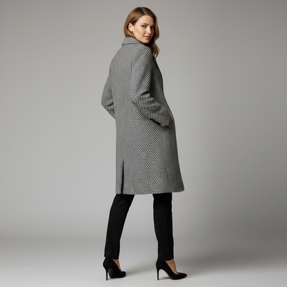 Elegant Long Black Wool Coat | Women's Winter Outerwear