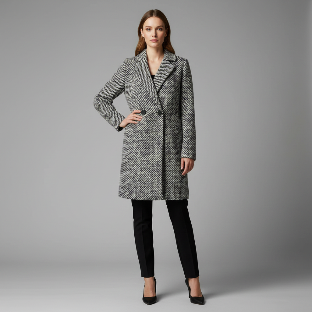 Elegant Long Black Wool Coat | Women's Winter Outerwear