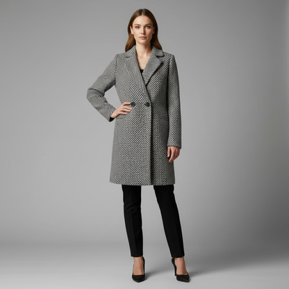 Elegant Long Black Wool Coat | Women's Winter Outerwear