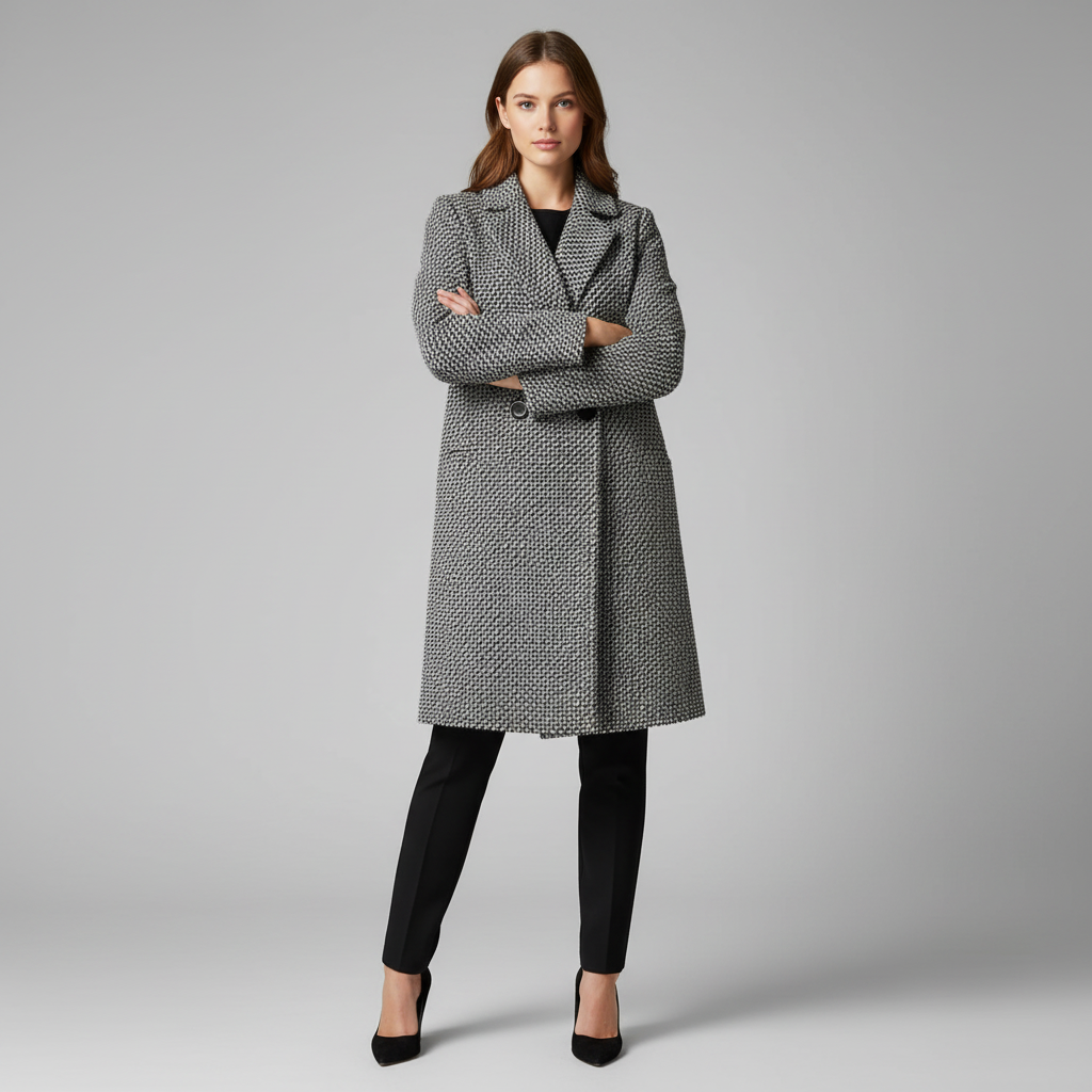 Elegant Long Black Wool Coat | Women's Winter Outerwear
