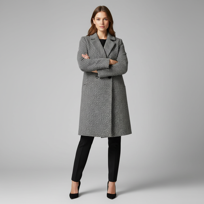 Elegant Long Black Wool Coat | Women's Winter Outerwear