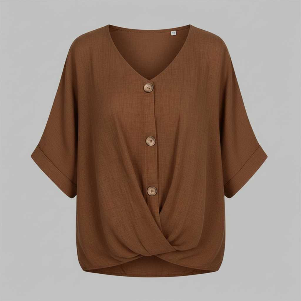 Elegant V-Neck Blouse | Women's Long Sleeve Top
