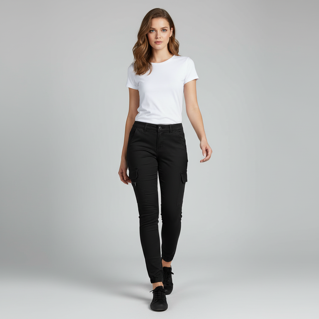 Urban Cargo Pants | Women's Black Trousers