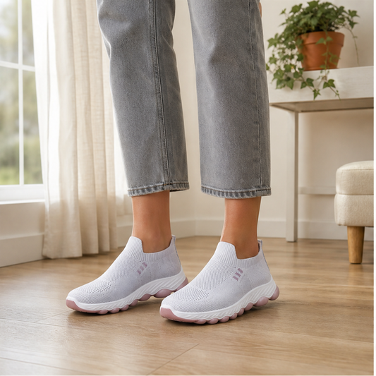 Aveline Women's Slip-On Breathable Mesh Walking Shoes - Lightweight Wide-Fit Trainers lifestyle