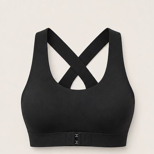 Nude Wireless Posture Corrector Bra | Front Closure Support Bra - Cross-Back Straps, No Underwire Black