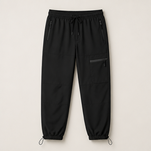 Navy Quick Dry Trekking Pants | Women's Hiking Joggers - Zip Pockets, Elastic Waist Black