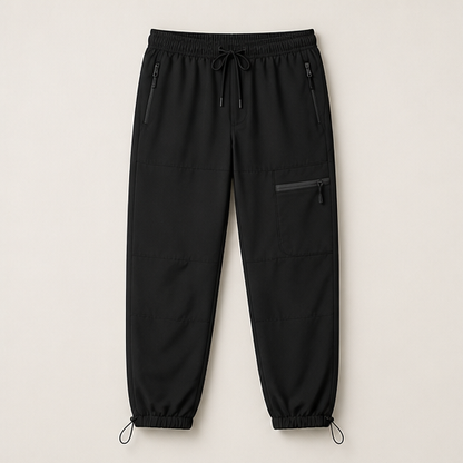 Navy Quick Dry Trekking Pants | Women's Hiking Joggers - Zip Pockets, Elastic Waist Black