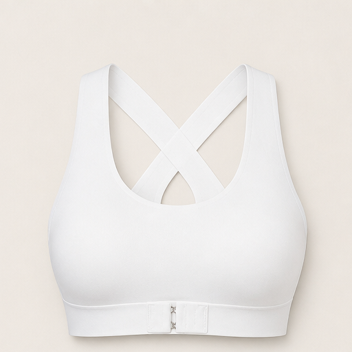 Nude Wireless Posture Corrector Bra | Front Closure Support Bra - Cross-Back Straps, No Underwire White