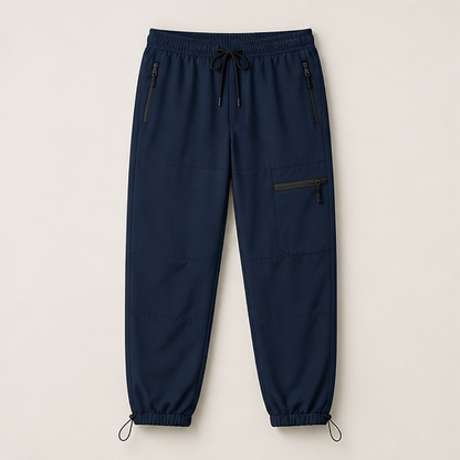 Navy Quick Dry Trekking Pants | Women's Hiking Joggers - Zip Pockets, Elastic Waist Navy