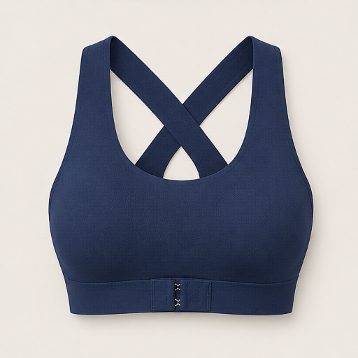Nude Wireless Posture Corrector Bra | Front Closure Support Bra - Cross-Back Straps, No Underwire Navy