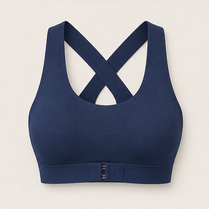 Nude Wireless Posture Corrector Bra | Front Closure Support Bra - Cross-Back Straps, No Underwire Navy