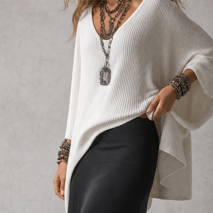 Black Cami Maxi Dress & Cover-Up Top Set | Two-Piece Boho Outfit - Batwing Knit Topper with Slip Dress lifestyle