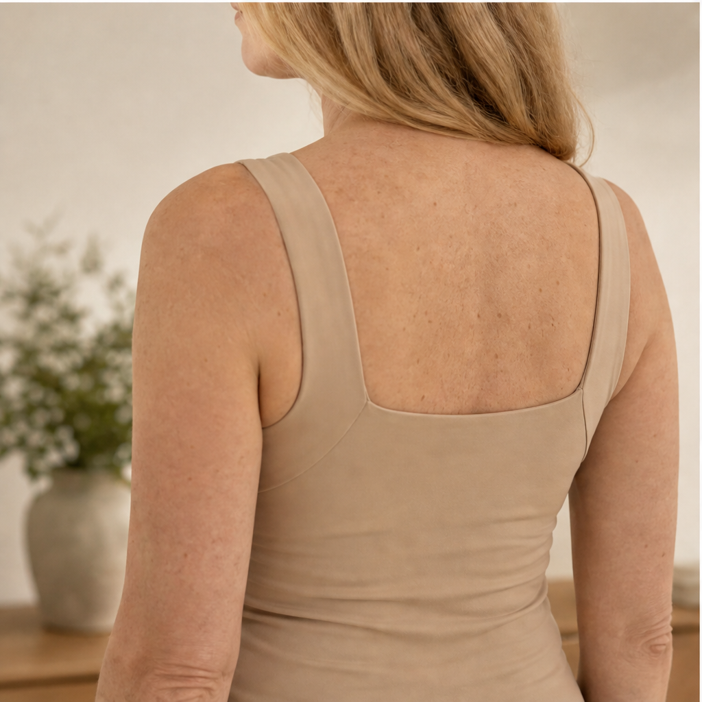Aveline Women's Built-In Bra Square Neck Tank Top - Wire-Free Shaping Camisole with Comfort Support lifestyle