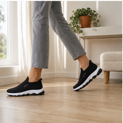 Aveline Women's Slip-On Breathable Mesh Walking Shoes - Lightweight Wide-Fit Trainers lifestyle