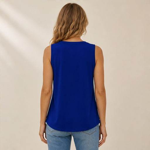 Black Square Neck Tank Top | Sleeveless Pleated Blouse - Breathable Summer Top for Women lifestyle