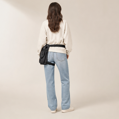 Black Leg Bag | Oxford Fabric Utility Thigh Bag for Travel - Adjustable Waist & Leg Straps lifestyle