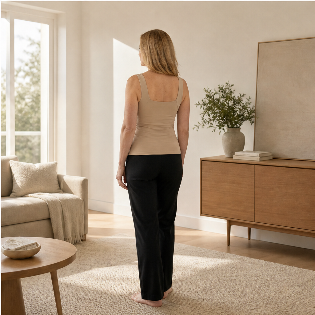 Aveline Women's Built-In Bra Square Neck Tank Top - Wire-Free Shaping Camisole with Comfort Support lifestyle
