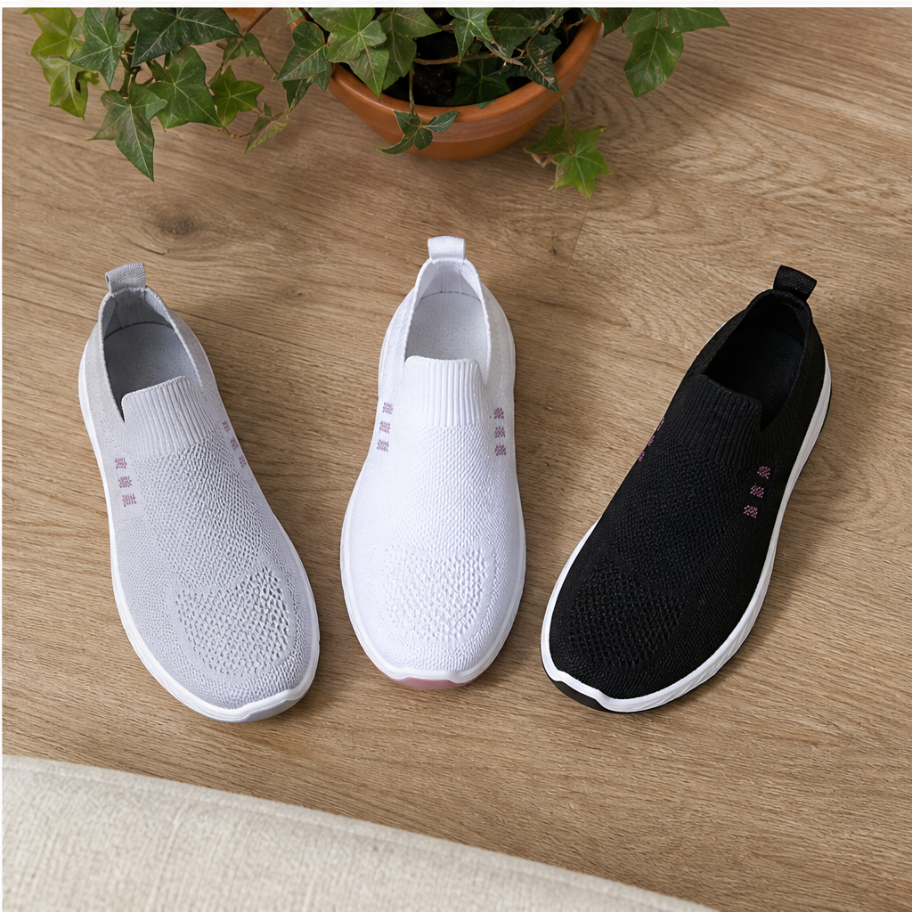 Aveline Women's Slip-On Breathable Mesh Walking Shoes - Lightweight Wide-Fit Trainers lifestyle