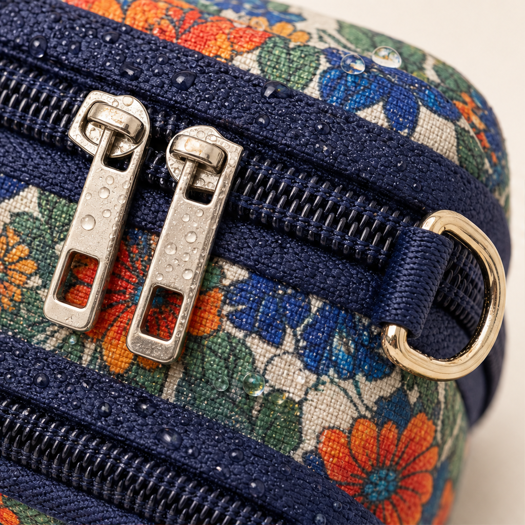 Floral Mini Crossbody Bag | Phone Bag with Armband Strap - 3 Zip Compartments detail