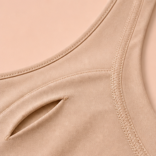 Nude Mastectomy Tank Top | Built-In Pocketed Bra Cami - Wire-Free Post-Surgery Support detail