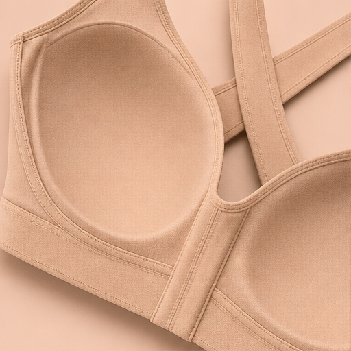 Nude Wireless Posture Corrector Bra | Front Closure Support Bra - Cross-Back Straps, No Underwire detail