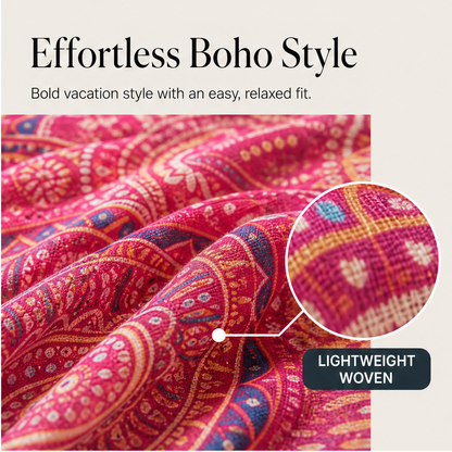 Fuchsia Floral Print Dolman Top | V-Neck Boho Blouse for Women - Batwing Sleeve features