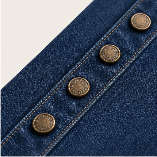 Denim Off-Shoulder Dress | Midi Length Casual Dress - Long Sleeve with Button Front Split detail
