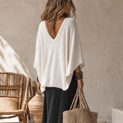 Black Cami Maxi Dress & Cover-Up Top Set | Two-Piece Boho Outfit - Batwing Knit Topper with Slip Dress features