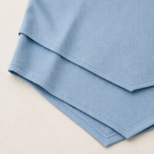 Blue Layered Tunic Top and Wide Leg Trouser Set | Round Neck Two-Piece Outfit for Women detail