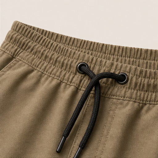 Khaki Cargo Trousers | Relaxed Fit Stretch Utility Pants - Women's Wide Leg with Pockets detail