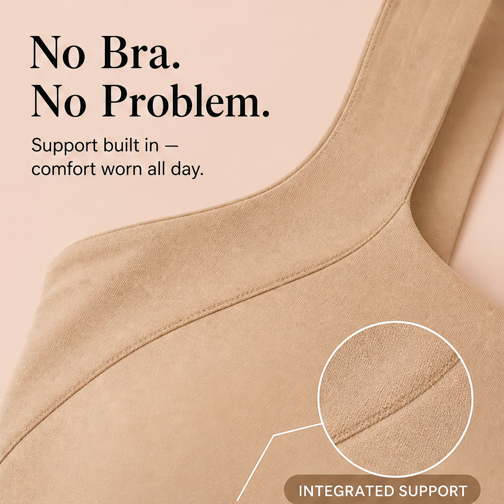 Aveline Women's Built-In Bra Square Neck Tank Top - Wire-Free Shaping Camisole with Comfort Support features