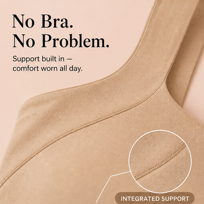 Aveline Women's Built-In Bra Square Neck Tank Top - Wire-Free Shaping Camisole with Comfort Support features