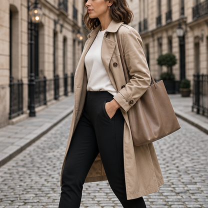 Black High-Waisted Cargo Pants | Tummy Control Stretch Trousers - Zip Pockets, Tapered Leg features