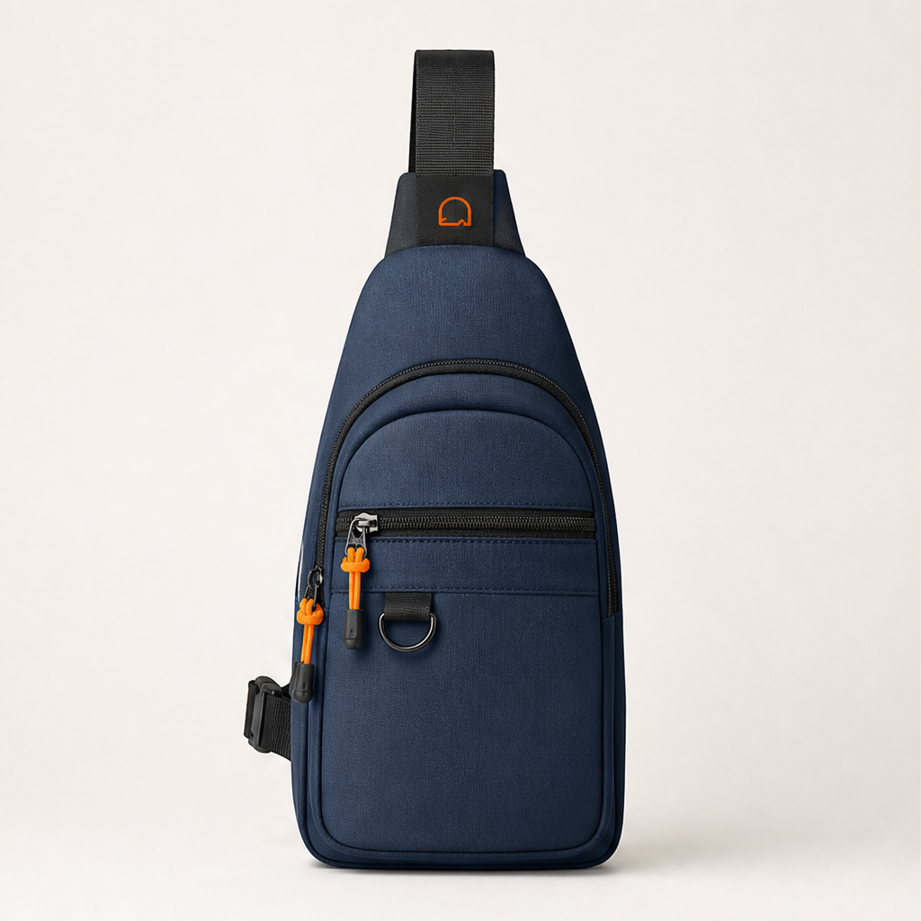 Navy Sling Bag | Waterproof Multi-Pocket Crossbody Bag - Anti-Theft Chest Bag for Men & Women Navy
