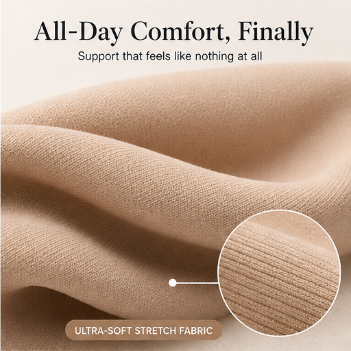 Nude Wireless Posture Corrector Bra | Front Closure Support Bra - Cross-Back Straps, No Underwire features