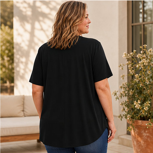 Black Fake Two Piece Top | Colour-Block Layered Look Blouse - Short Sleeve Cardigan Style features